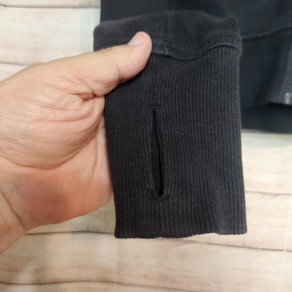 Lululemon Special Edition Scuba Hoodie Logo Size 10 Black Thumb Holes Rare Logo - Picture 5 of 16